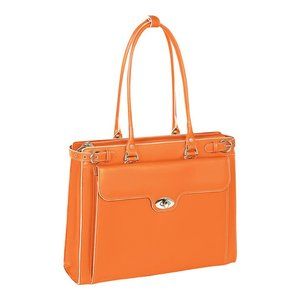 PRICE REDUCTION!!! LIMITED TIME!McKlein USA Winnetka Leather Briefcase Orange